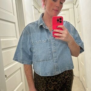 Cropped Denim Shirt